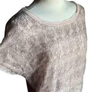 Silence & Noise Blush Sparkle Short Sleeve Jersey Top Size Medium